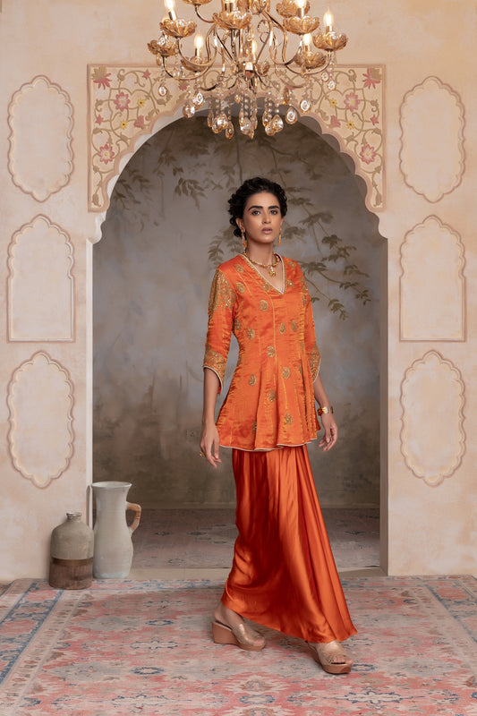 Silk tissue kalidar top set