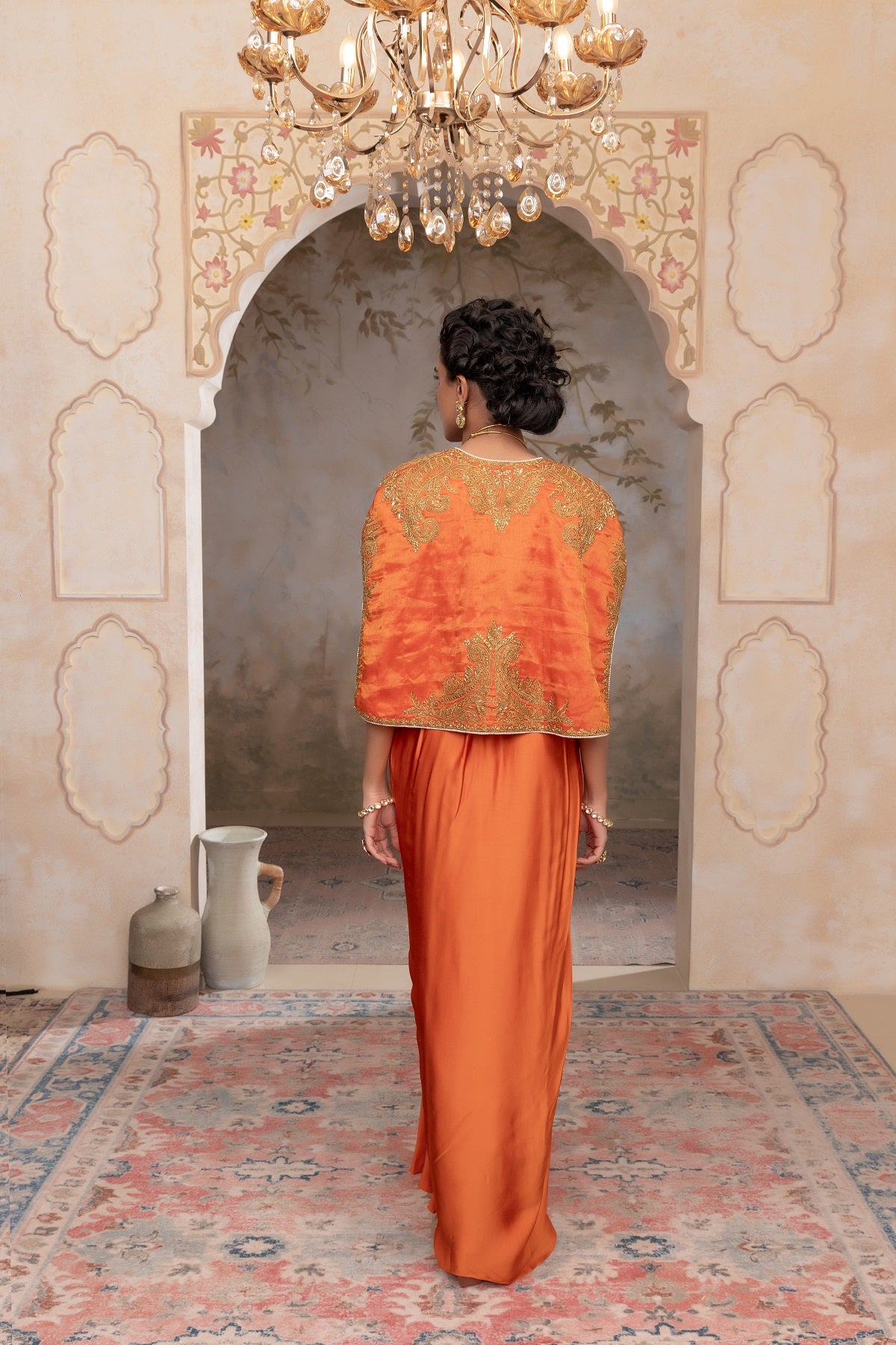 Silk tissue short jacket set