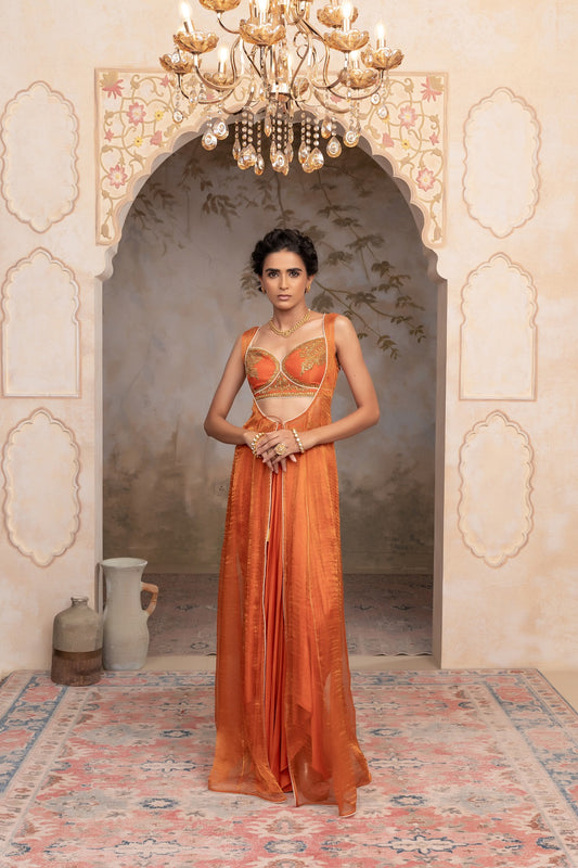 Silk tissue kalidar cape set