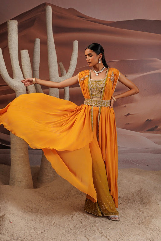 Opada silk green blouse with heavy dori