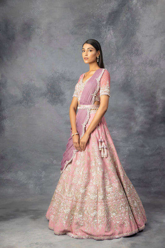Light Pink Lehenga Blouse Set