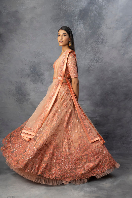 Peach Lehenga Blouse