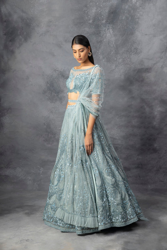 Powder Blue Lehnga Set