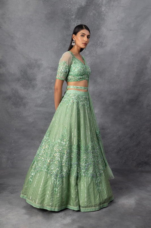 Aqua Green Lehenga Set