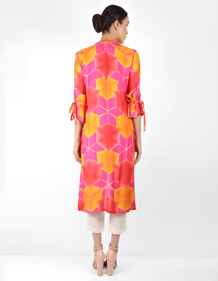 Kaleidoscopic jacket and shirt - Orange, Pink & Yellow