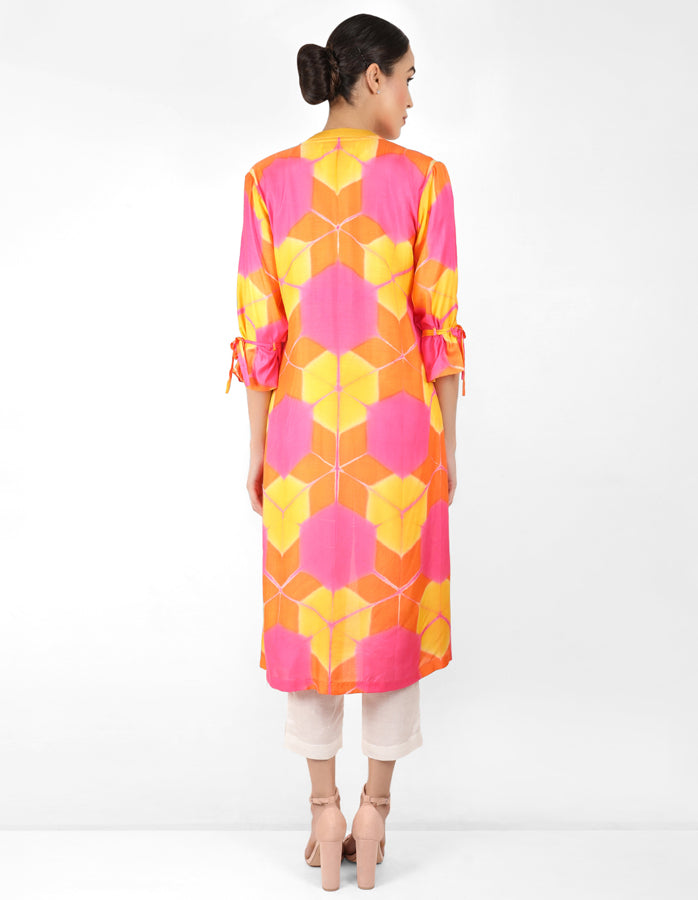Kaleidoscopic jacket and shirt - Orange, Pink & Yellow