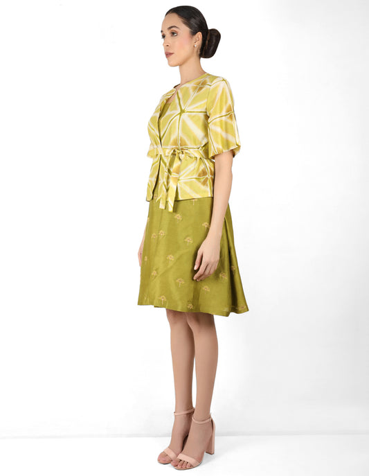 Kaleidoscopic jacket tunic - Mehendi & Green