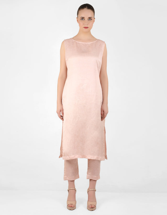 The falling tulip long jacket - Rose Gold