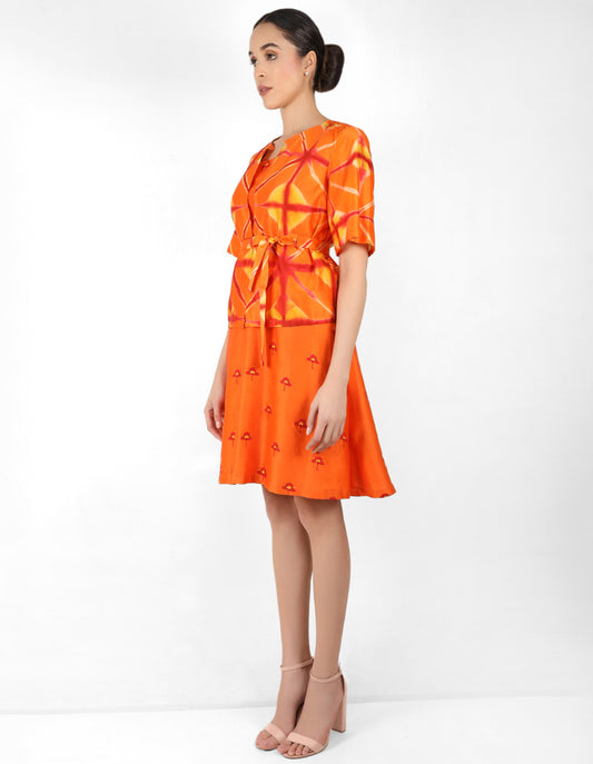 Kaleidoscopic jacket tunic - Orange