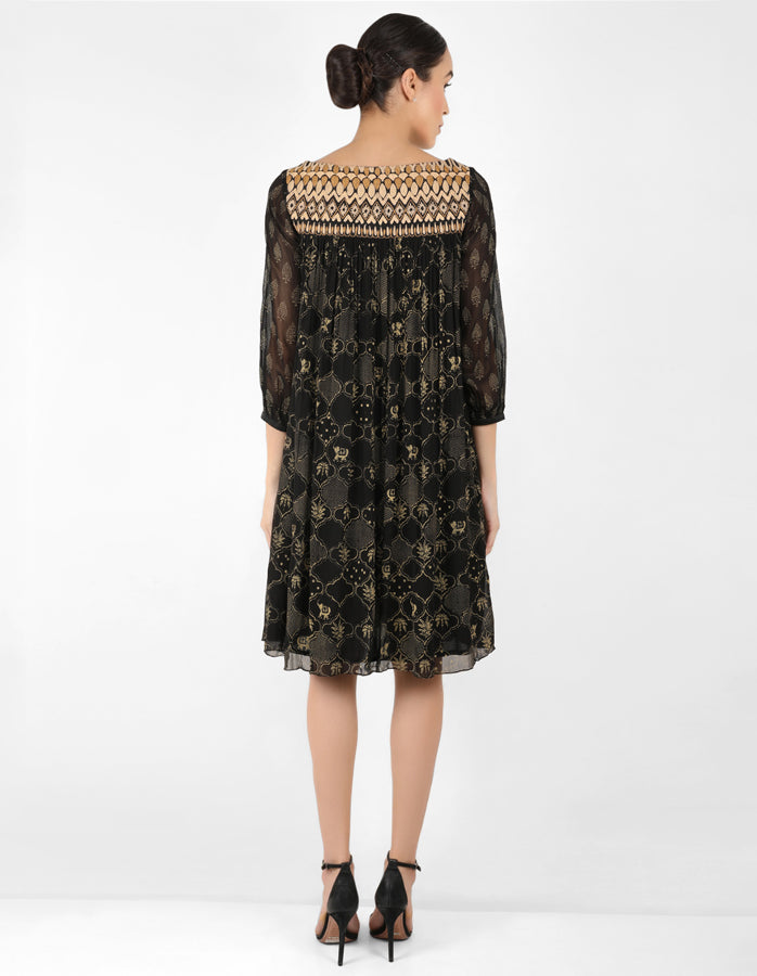 The forest bohemian yoke dress - Black