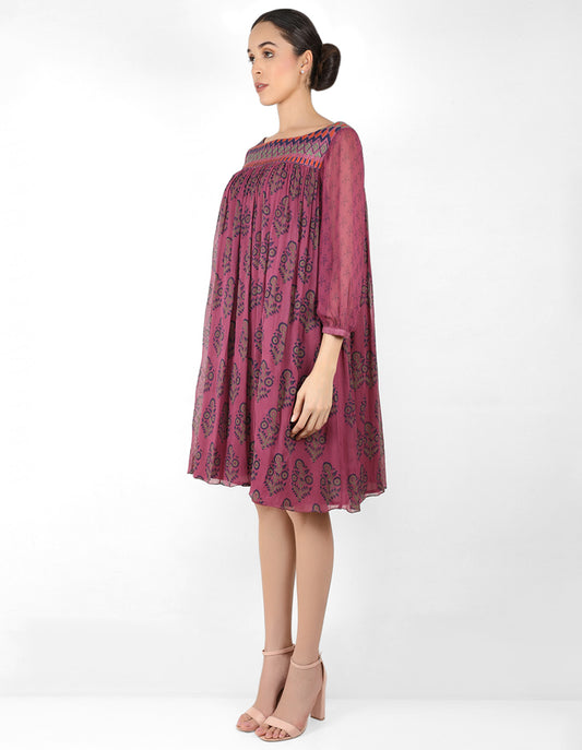 The forest bohemian yoke dress - Purple