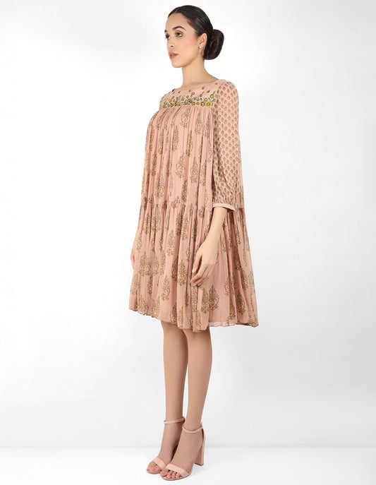 The bohemian yoke dress - Beige