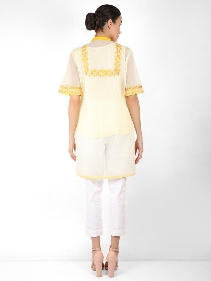 Geometric square cut shirt - Yellow