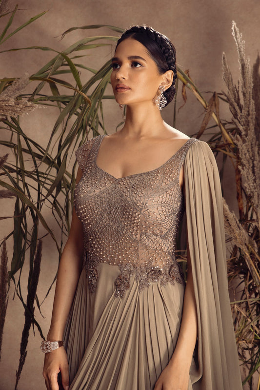 Georgette Drape Gown