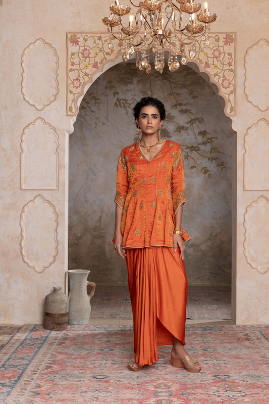 Silk tissue kalidar top set