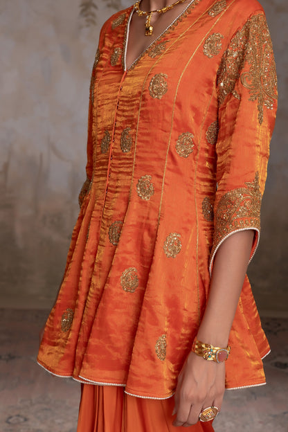Silk tissue kalidar top set