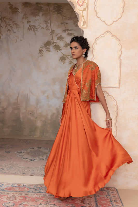 Silk tissue short jacket set