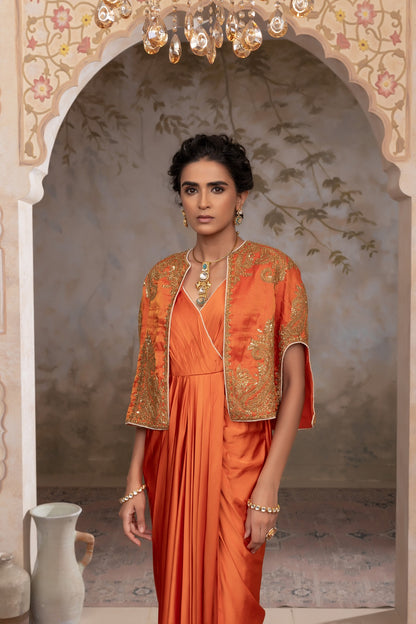 Silk tissue short jacket set