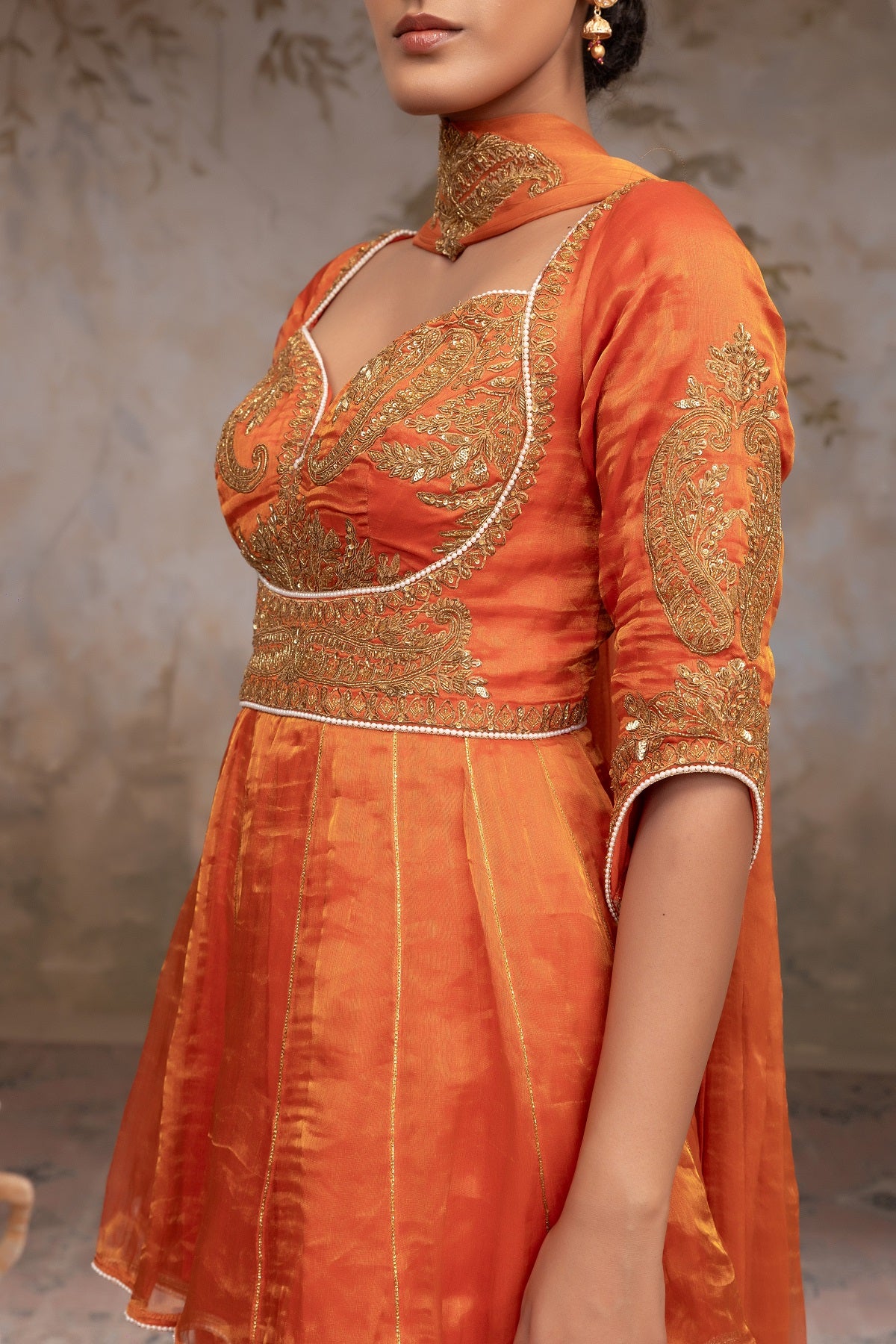 Silk tissue sharara set