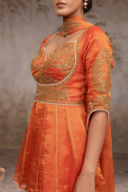 Silk tissue sharara set