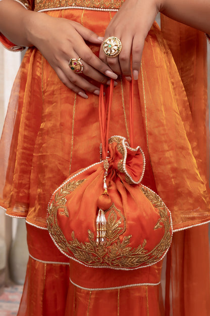 Silk tissue sharara set