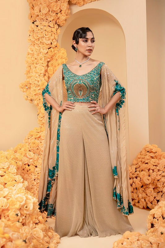 Multi colour thread embroidered blouse