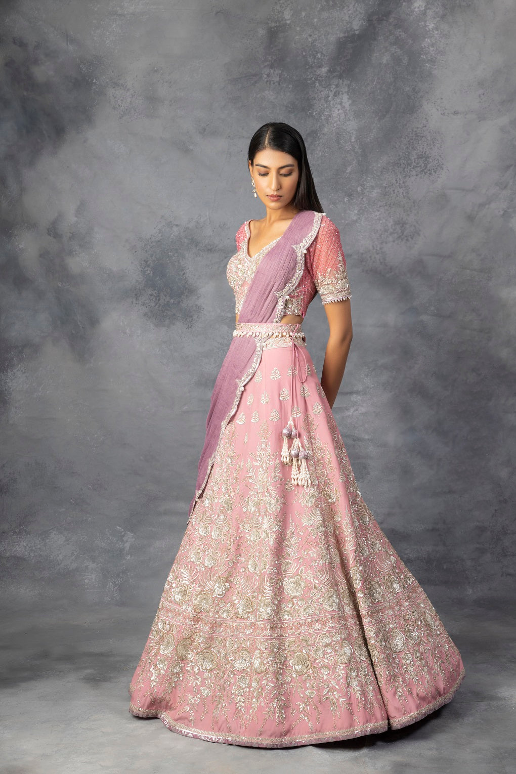 Light Pink Lehenga Blouse Set