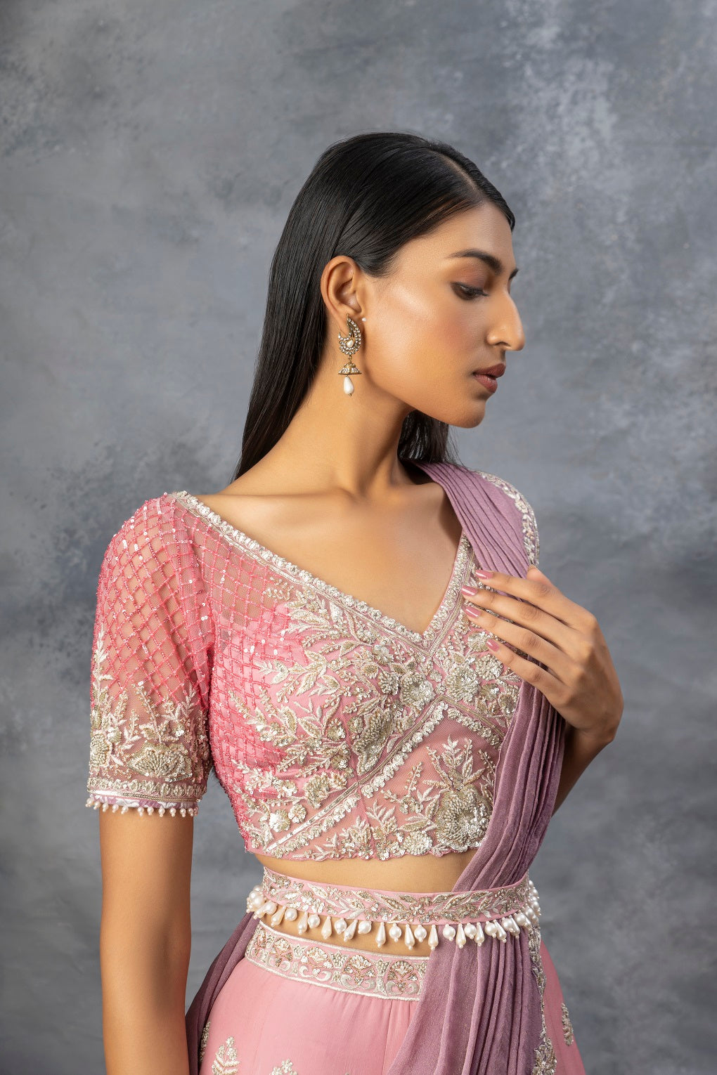 Light Pink Lehenga Blouse Set