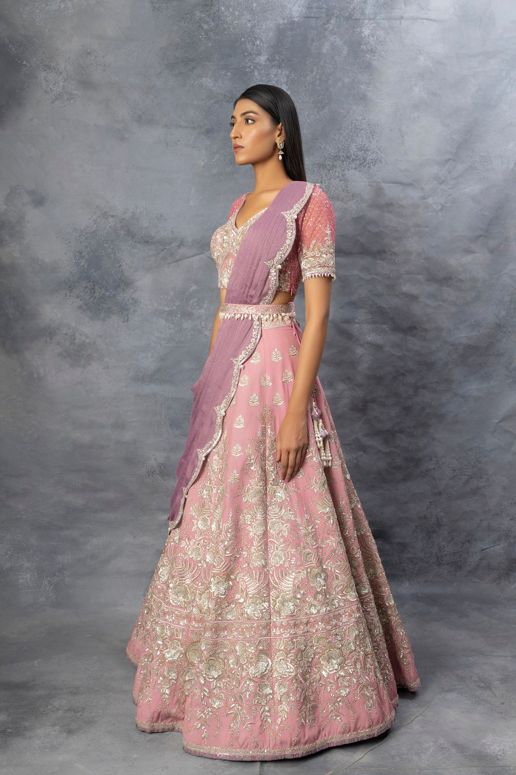 Light Pink Lehenga Blouse Set