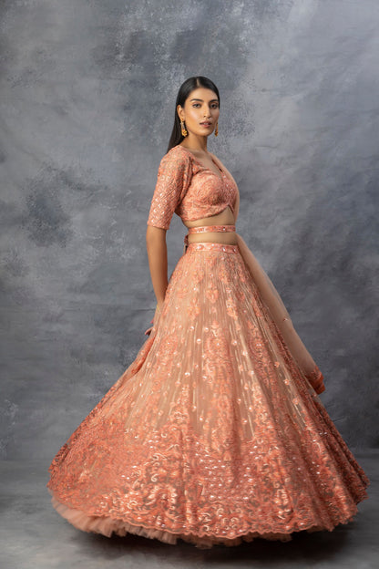 Peach Lehenga Blouse