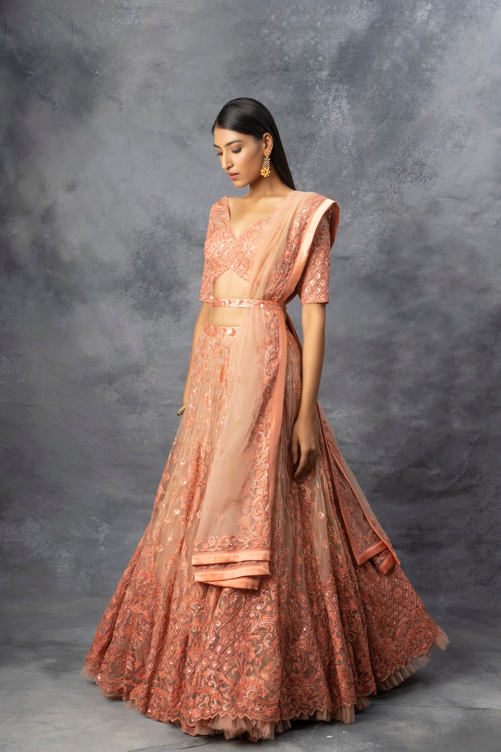 Peach Lehenga Blouse