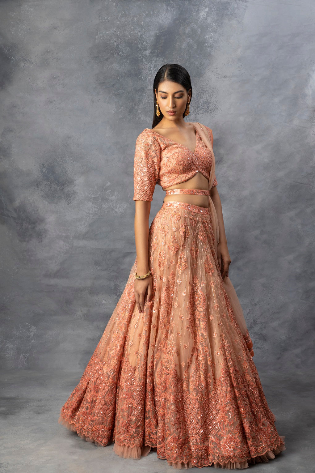 Peach Lehenga Blouse