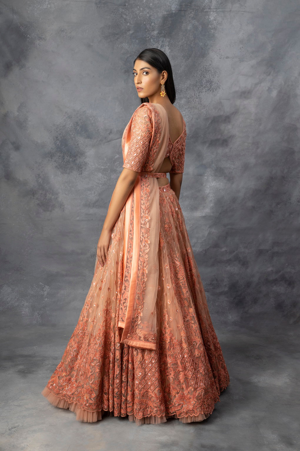 Peach Lehenga Blouse