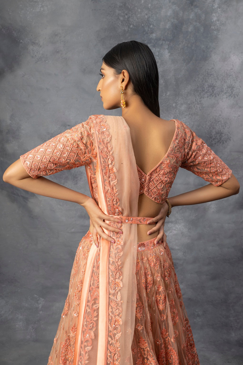 Peach Lehenga Blouse