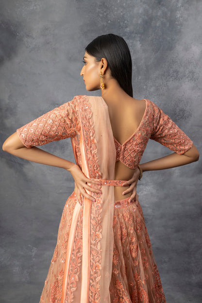 Peach Lehenga Blouse
