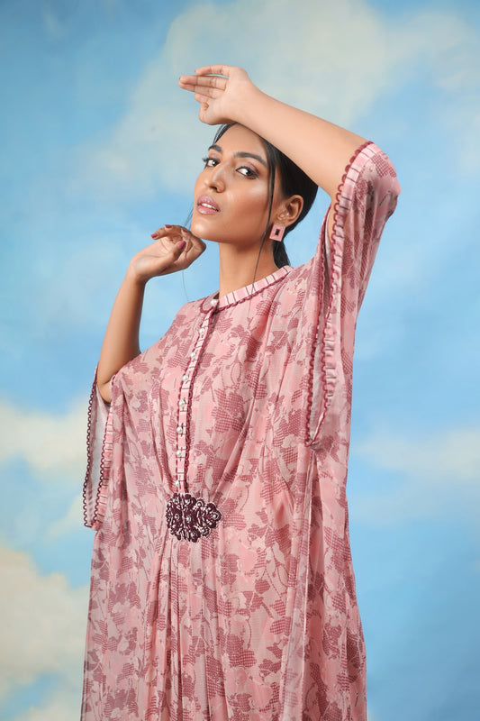 Rose Gold Printed Kaftan