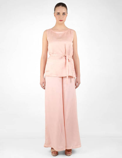 The Striped tulip long jacket - Rose Gold