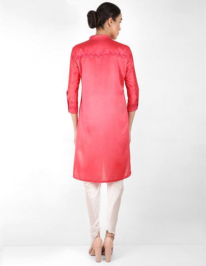 Kaleido high low shirt - Red, Pink & Coral
