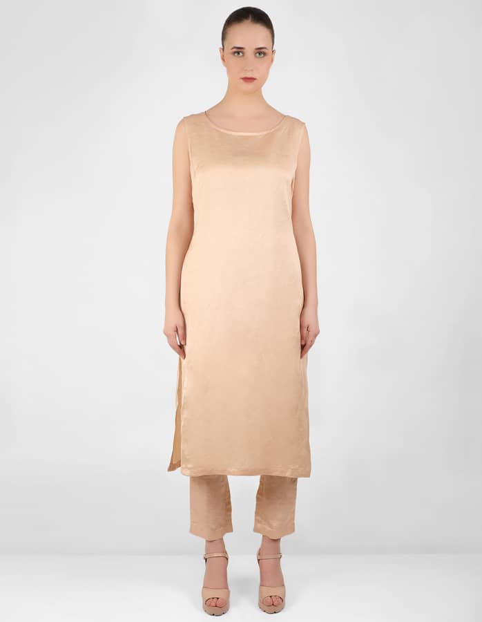 The Striped tulip long jacket - Peach