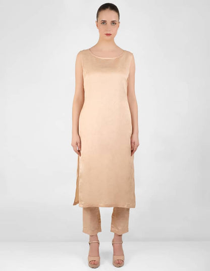 The Striped tulip long jacket - Peach