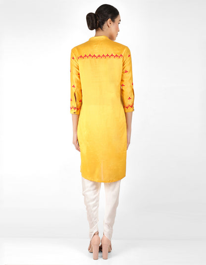 Kaleido high low shirt - Yellow, Orange & Pink
