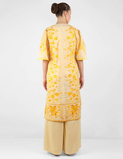 The falling tulip long jacket - Yellow