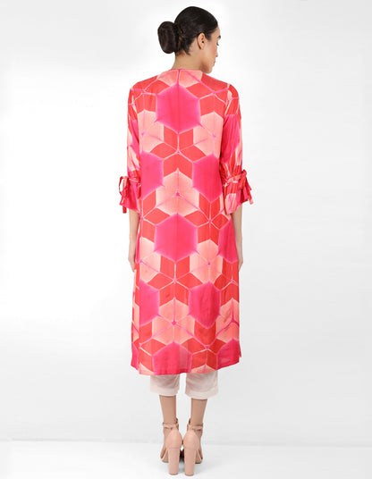 Kaleidoscopic jacket and shirt - Red & Coral