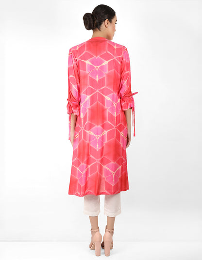 Kaleidoscopic jacket and shirt - Coral & Pink