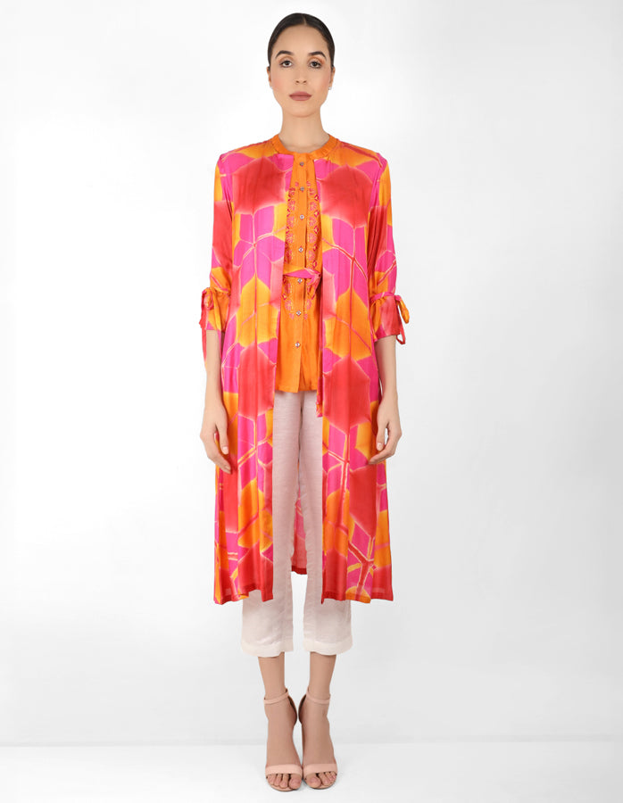 Kaleidoscopic jacket and shirt - Orange, Pink & Yellow