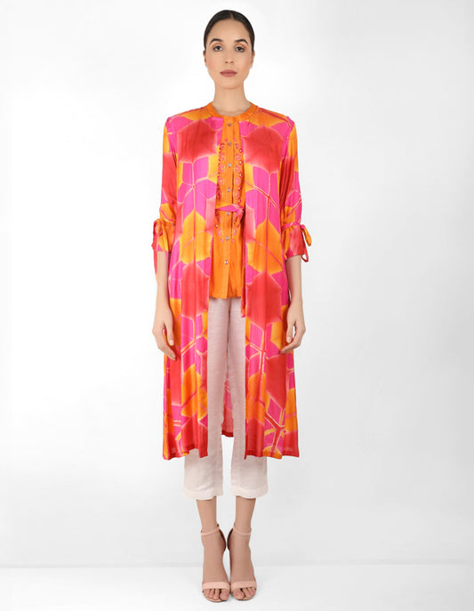 Kaleidoscopic jacket and shirt - Orange, Pink & Yellow