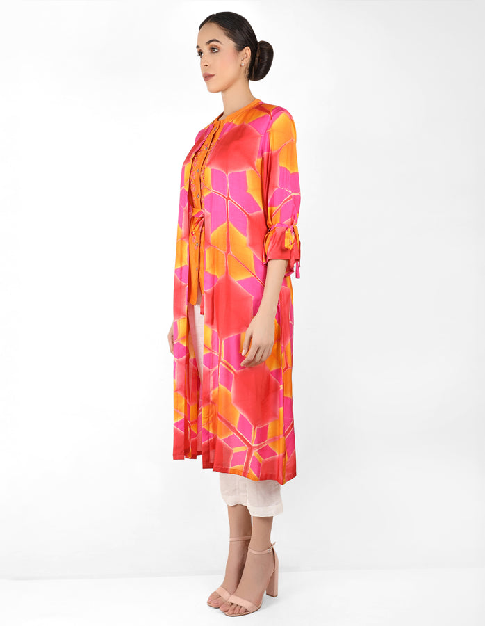 Kaleidoscopic jacket and shirt - Orange, Pink & Yellow