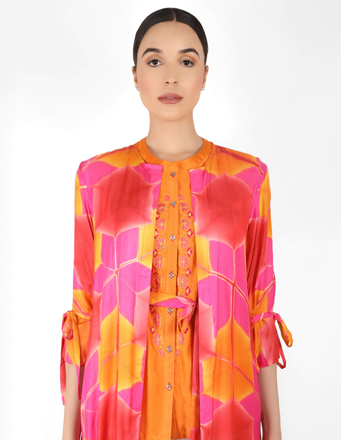 Kaleidoscopic jacket and shirt - Orange, Pink & Yellow