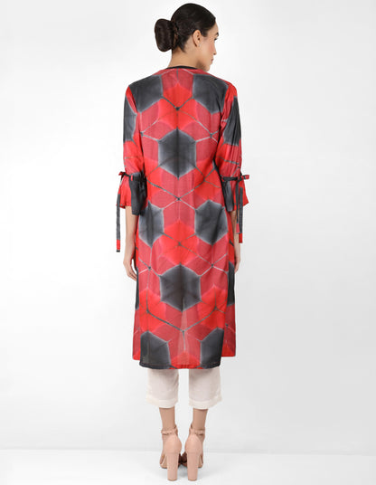 Kaleidoscopic jacket and shirt - Red & Black