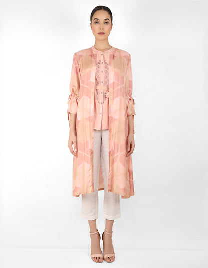 Kaleidoscopic jacket and shirt - Beige